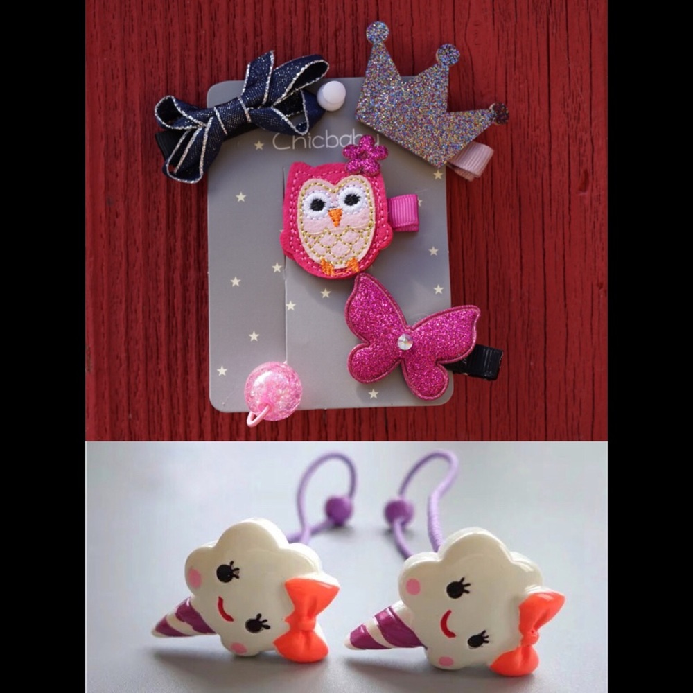 Brand New # hair clips & ties bundle set